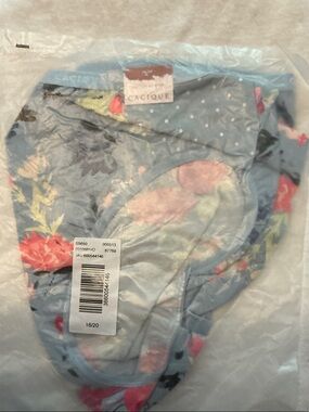 Cacique Light Blue Floral Full Coverage Briefs